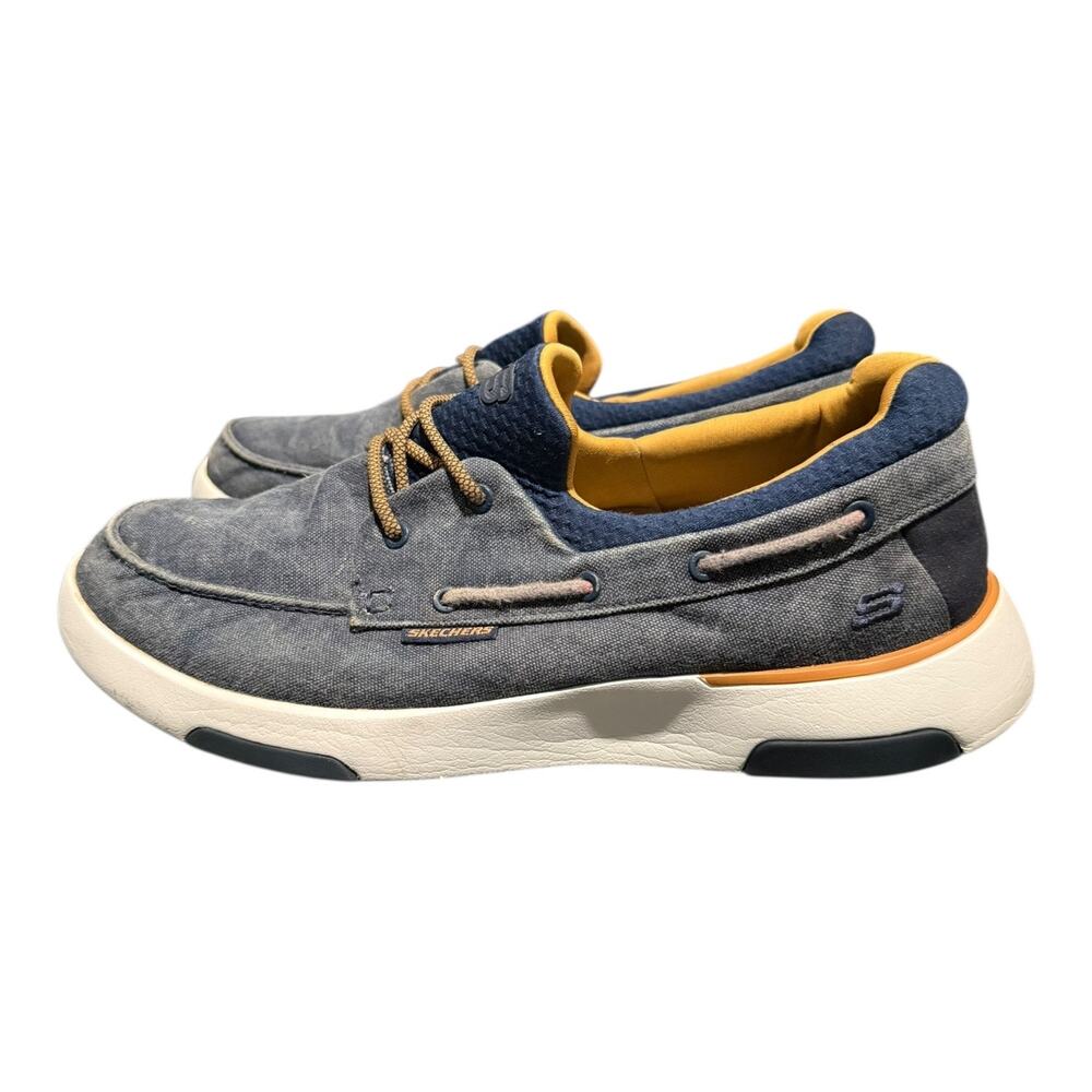 Skechers Bellinger Garmo Shoes Men’s Size 11 Navy Blue Slip On Loafers 65896 - Picture 5 of 9